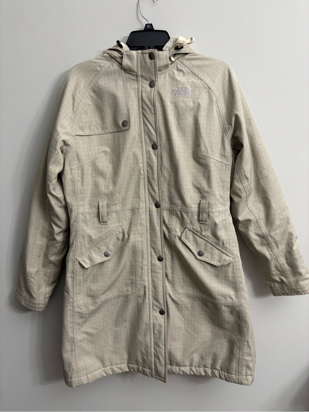 The North Face Women's Cream Hooded Trench Coat